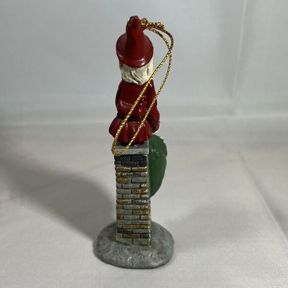 Jim Shore CHIMNEY SANTAS  1992 Vintage Ornament Figurine Green Sack Pointed Hat - Picture 4 of 9